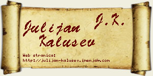 Julijan Kalušev vizit kartica